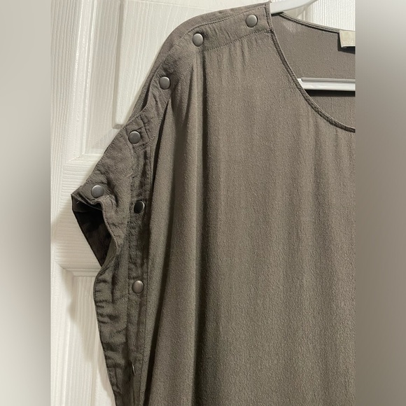 Wilfred Free Aritzia Army Green Aamito Snap Dress Short Sleeve Mini Size Medium - Picture 4 of 10